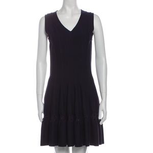 Alaia V Neck Wool Mini Dress